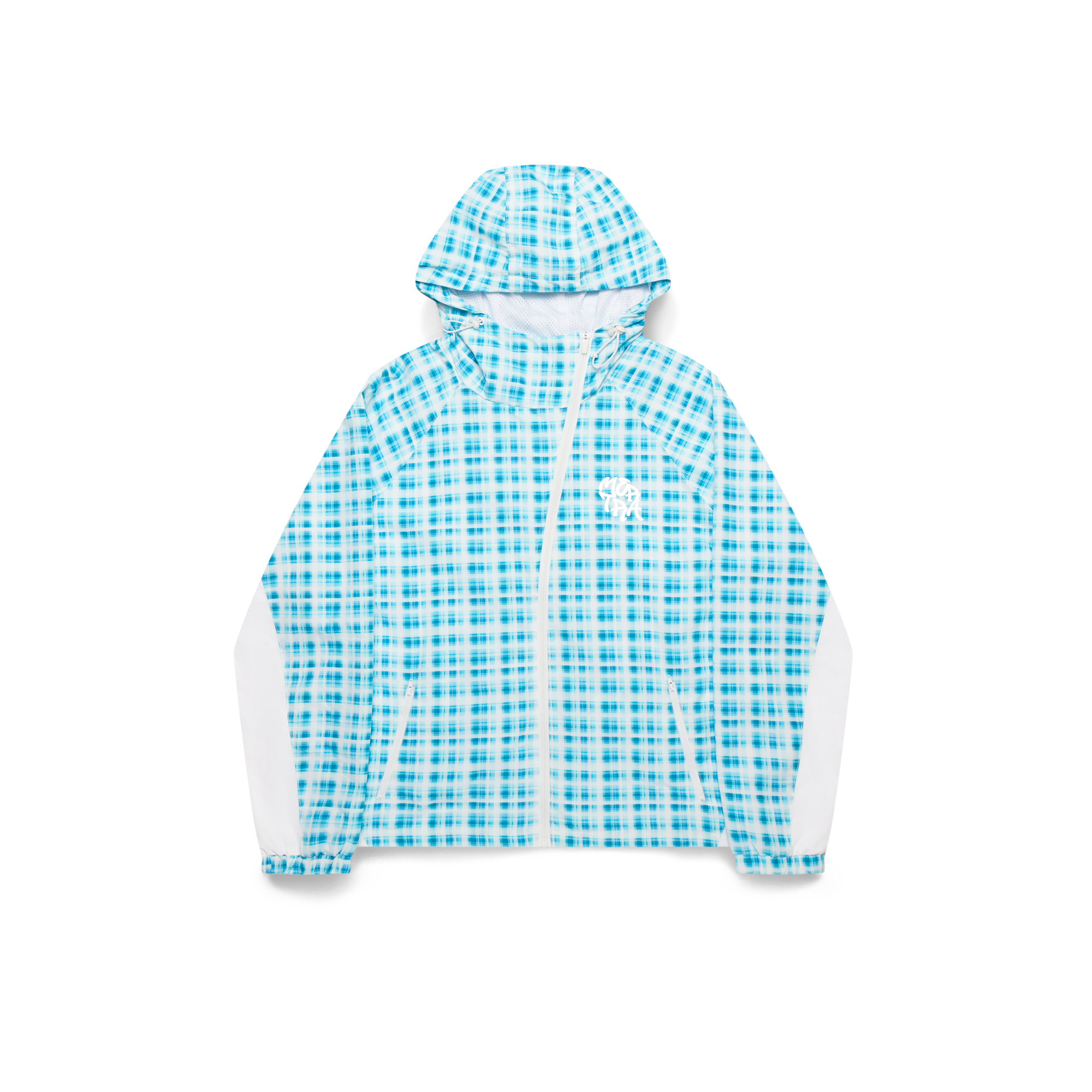 asymplaid4 Asymmetrical Plaid Softshell (Blue)